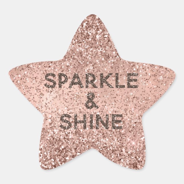 Sticker Étoile Parties scintillant brillante rose brillant Rose o (Devant)