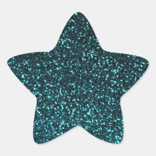 Sticker Étoile parties scintillant brillante turquoise bleu