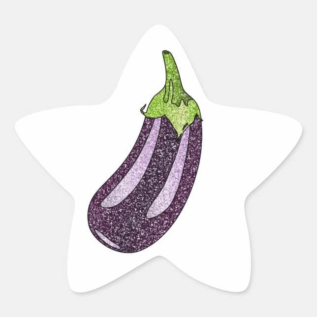 Sticker Étoile Parties scintillant Eggplant (Devant)