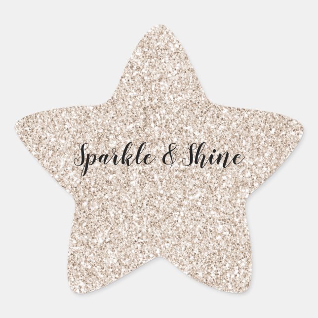 Sticker Étoile Parties scintillant Glitz crème brillante (Devant)