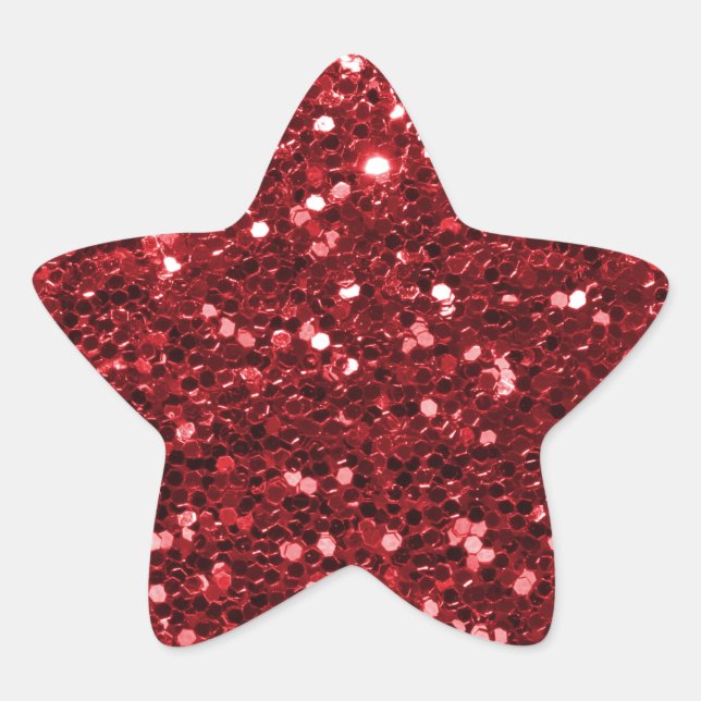 Sticker Étoile Parties scintillant Red Faux (Devant)