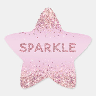 Sticker Étoile Parties scintillant rose brillant