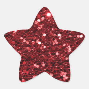 Sticker Étoile Parties scintillant rouge brillante Faux Parties s