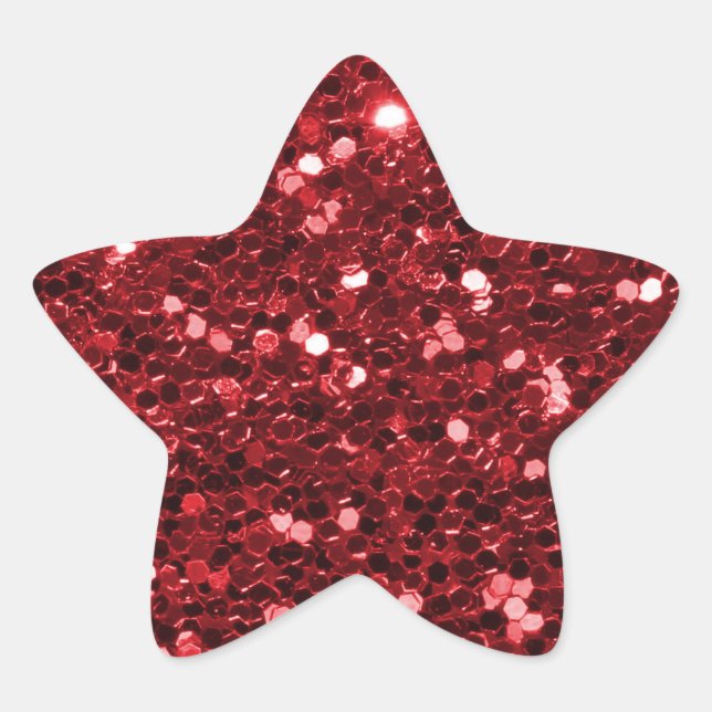 Sticker Étoile Parties scintillant rouge brillante Faux Parties s (Devant)