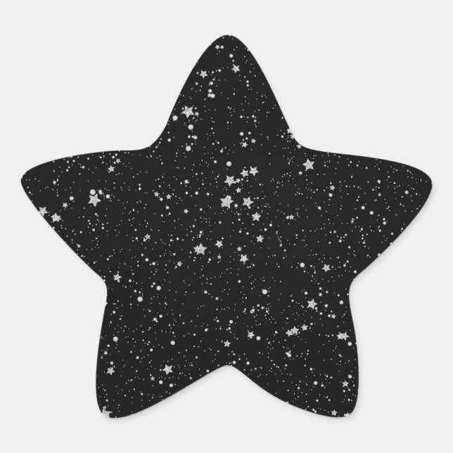 Sticker Étoile Parties scintillant Stars2 - Noir argenté (Devant)