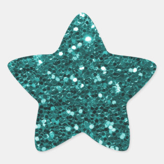 Sticker Étoile Parties scintillant Turquoise chic Faux