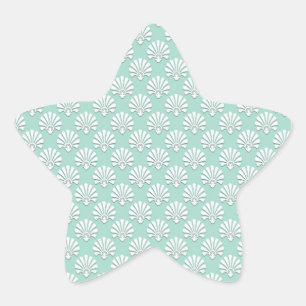 Sticker Étoile Pastel Turquoise vert et blanc Motif