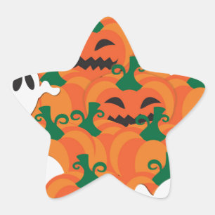 Sticker Étoile Patch Citrouille Haunted Halloween Ghosts