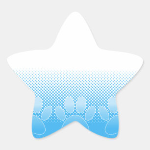 Sticker Étoile Patrouilles Bleues Et Blancs Avec Arrière - plan D