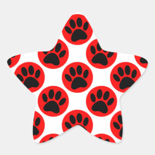Sticker Étoile Patrouilles De Chien Noir En Pois Rouge
