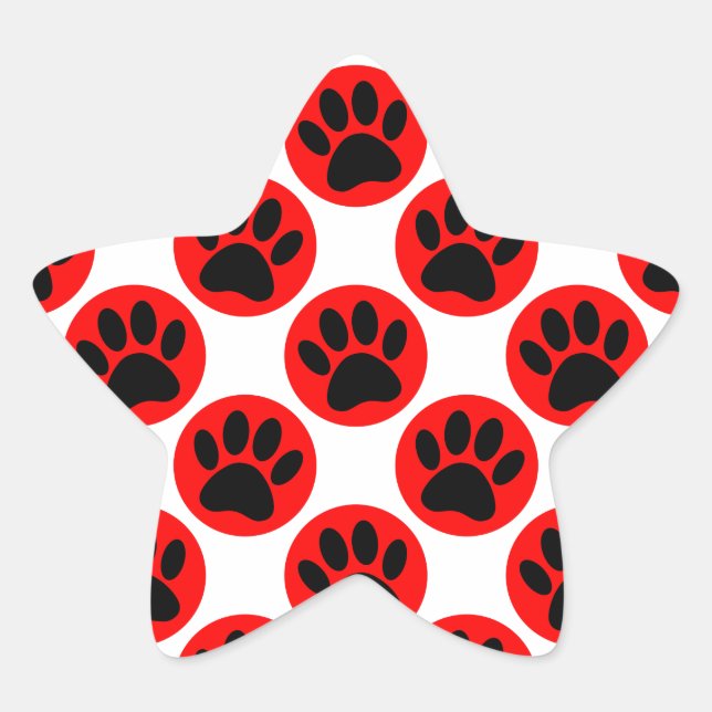 Sticker Étoile Patrouilles De Chien Noir En Pois Rouge (Devant)
