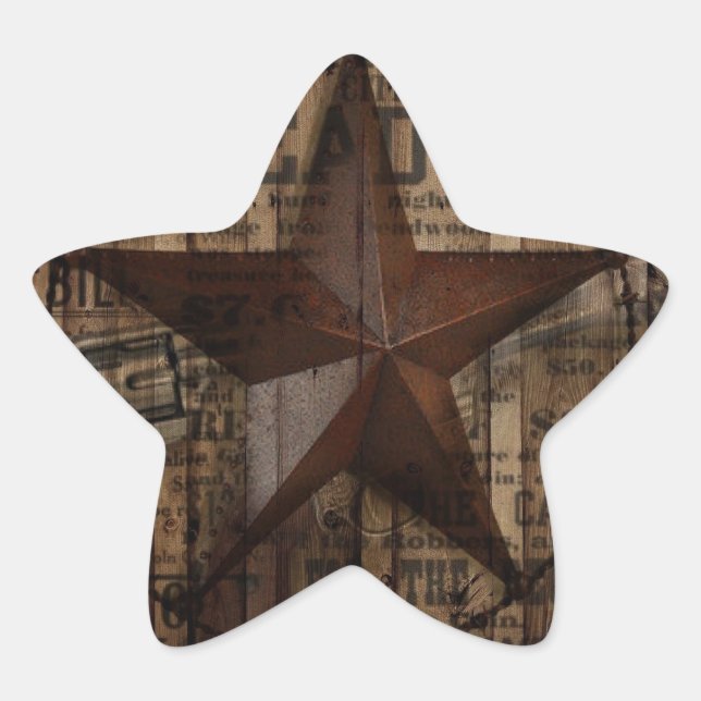 Sticker Étoile pays sauvage primitif de l'ouest du Texas Star cow (Devant)