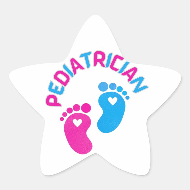 Sticker Étoile pédiatre, pédiatre, médecin pédiatre, pédiatre, (Devant)
