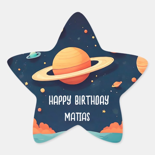 Sticker Étoile Pegatina para cumpleaños personalizada (Devant)