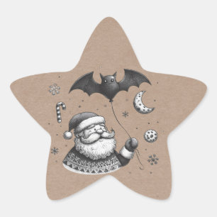 Sticker Étoile Père Noël des griffes