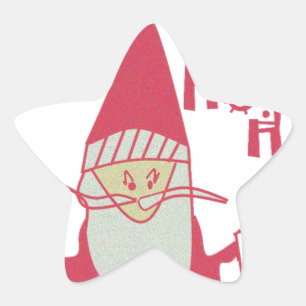 Sticker Étoile Père Noël humoristique avec Ho Ho Ho Festive
