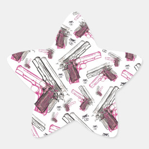 Sticker Étoile Perle de pistolet, arme à feu originale et modèl