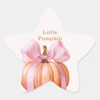 Sticker Étoile Petit Baby shower Citrouille - Chute de Bow Rose