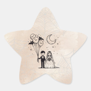 Sticker Étoile Petit couple éffrayant