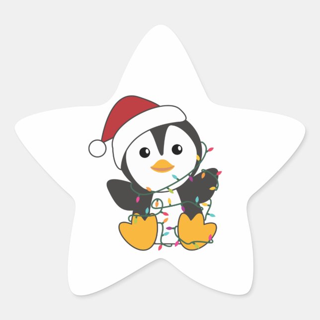 Sticker Étoile Pingouin Christmas Snow Winter Animals Pingouins (Devant)