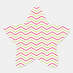 Sticker Étoile Pink et Lime Chevron