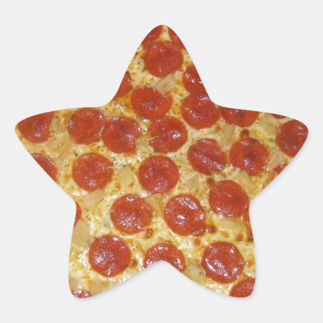 Sticker Étoile Pizza...Délicieux Pepperoni Pizza (Devant)