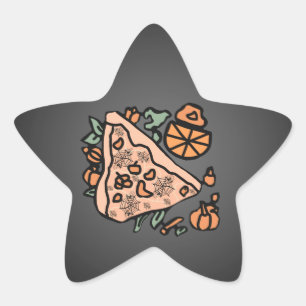 Sticker Étoile Pizza rétro avec torsion Citrouille