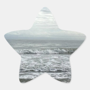 Sticker Étoile Plage Océan Eau Ciel Bleu Blanc Gris mou Côté