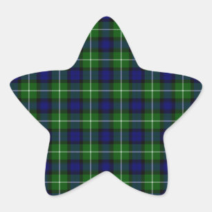 Sticker Étoile Plaid vert bleu Lamont tartan
