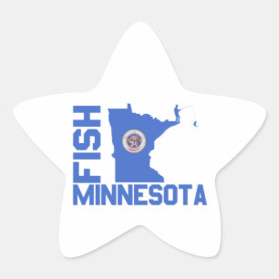 Sticker Étoile Plan de l'État du Minnesota de Poisson