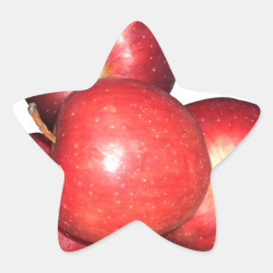 Sticker Étoile Pommes rouges sucrées et crêpes - Impression de fr