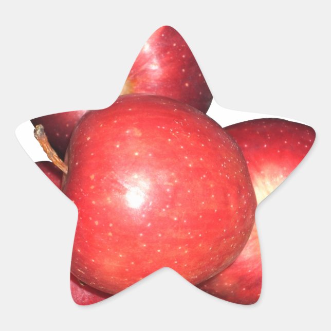 Sticker Étoile Pommes rouges sucrées et crêpes - Impression de fr (Devant)