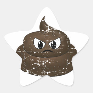 Sticker Étoile Poop de dessin en colère