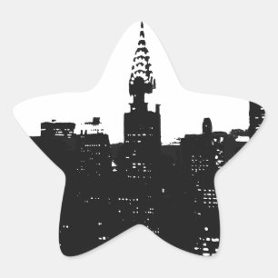Sticker Étoile Pop Art New York Silhouette