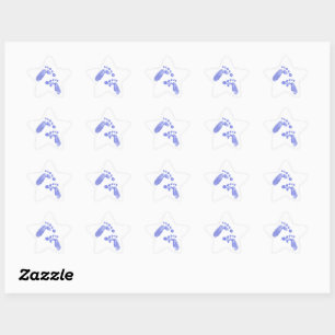 Sticker Étoile Premières étapes du bébé dans l'eau Pieds de bébé 