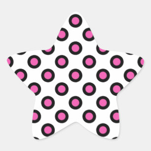 Sticker Étoile produits pois roses et noirs