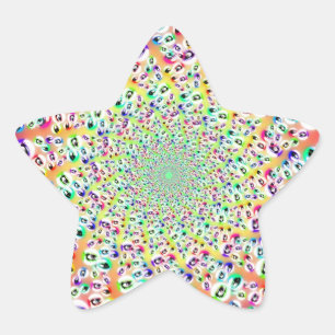 Sticker Étoile Psychédélique Rainbow Eyes Mandala