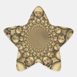 Sticker Étoile Puppy Kaleidoscope Art Print