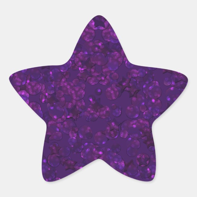 Sticker Étoile Purple confeti (Devant)