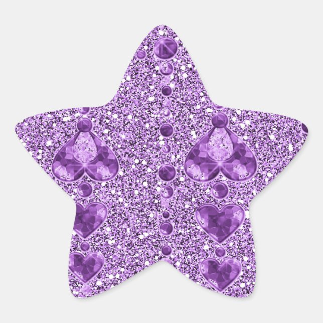 Sticker Étoile Purple Faux Parties scintillant et droplets cardia (Devant)