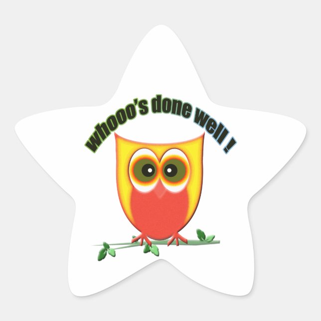 Sticker Étoile qui a bien fait, chouette chouette (Devant)