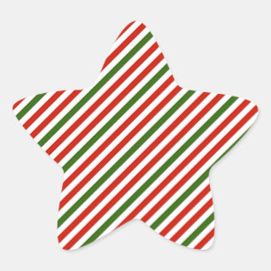 Sticker Étoile rayures de couleur de Noël,
