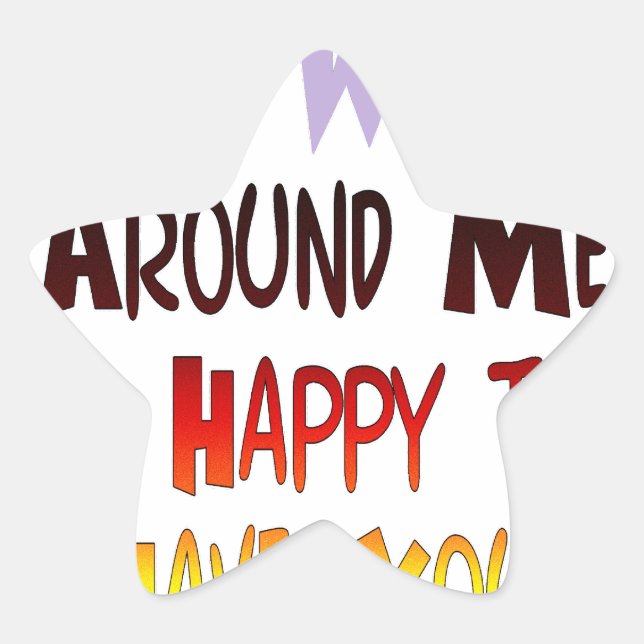 Sticker Étoile Reconnaissant de vous avoir dans mon monde avec gr (Devant)