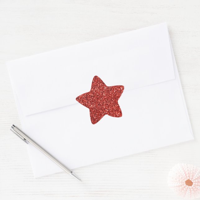 Sticker Étoile Red Bling, brillant et pétillant (Enveloppe)