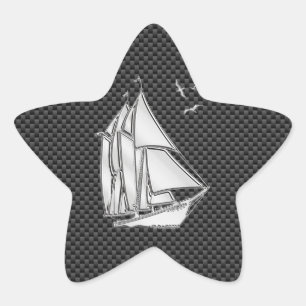 Sticker Étoile Regatta Sailboat on Carbon Fiber Style
