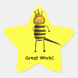 Sticker Étoile Reine des abeilles, grand travail !