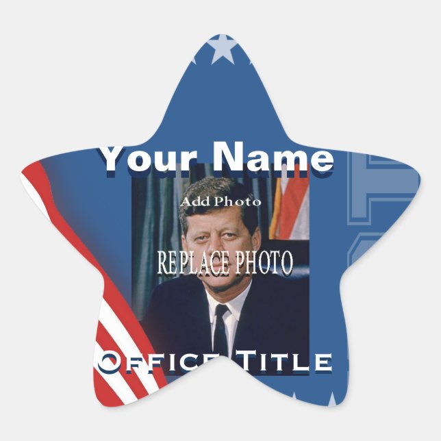 Sticker Étoile Remplacer la photo | Étoile du Modèle de campagne (Devant)