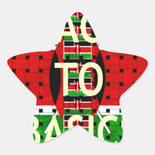 Sticker Étoile Retour aux bases : Kenya Drapeau Thème du tissage