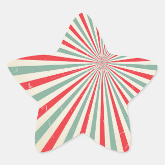 Sticker Étoile Retro Sunburst Mid Century Red & Green Starburst