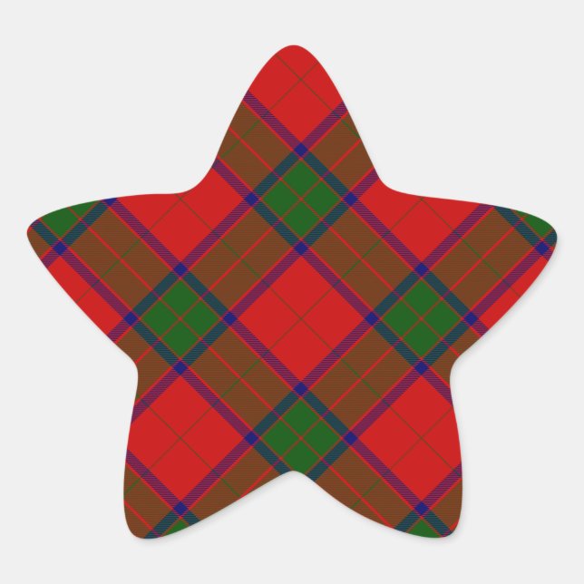 Sticker Étoile Robertson tartson rouge vert plaid (Devant)